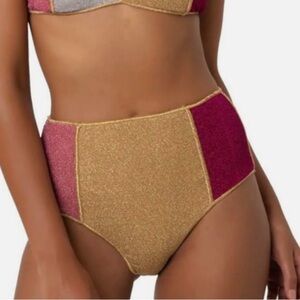 OSEREE Lumière Colore' Colourblock High Waist Bikini Bottom NWOT